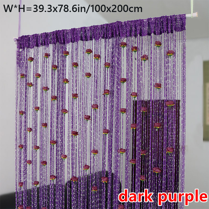 Flower Thread Tassel Curtains Drape Doorway Window Party Wedding Room Decor