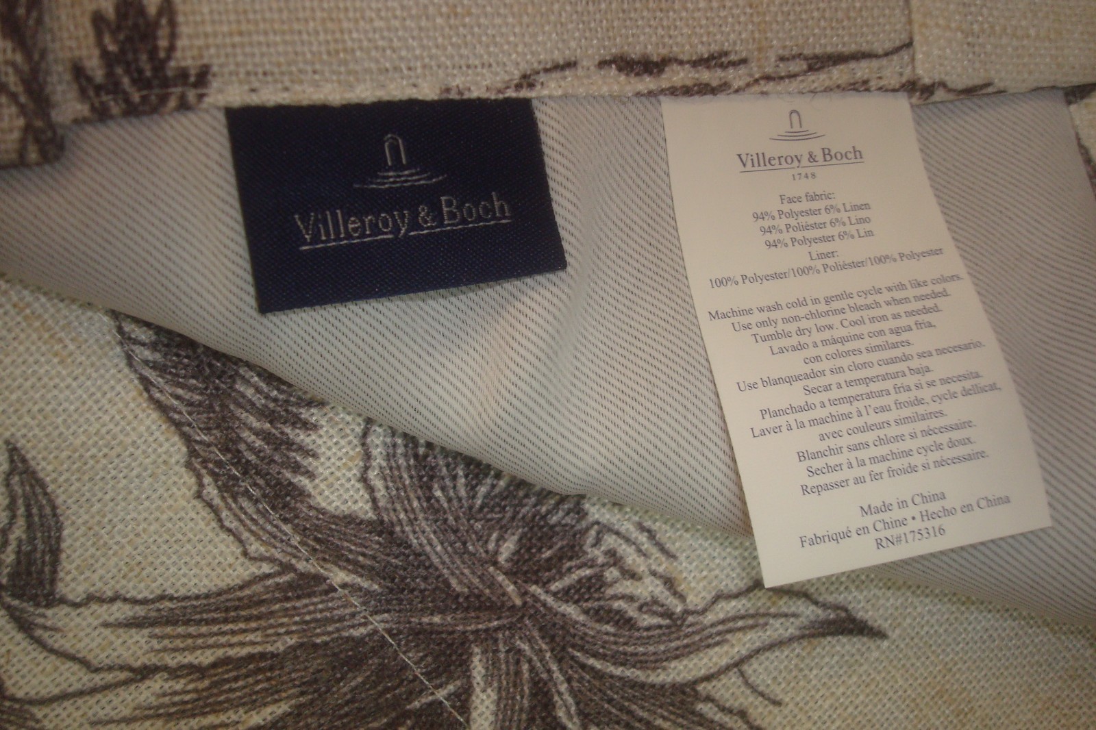 NWT Villeroy Boch Window Curtain Panels Lined 2 pc Jungle Toile Black out 84″ lg