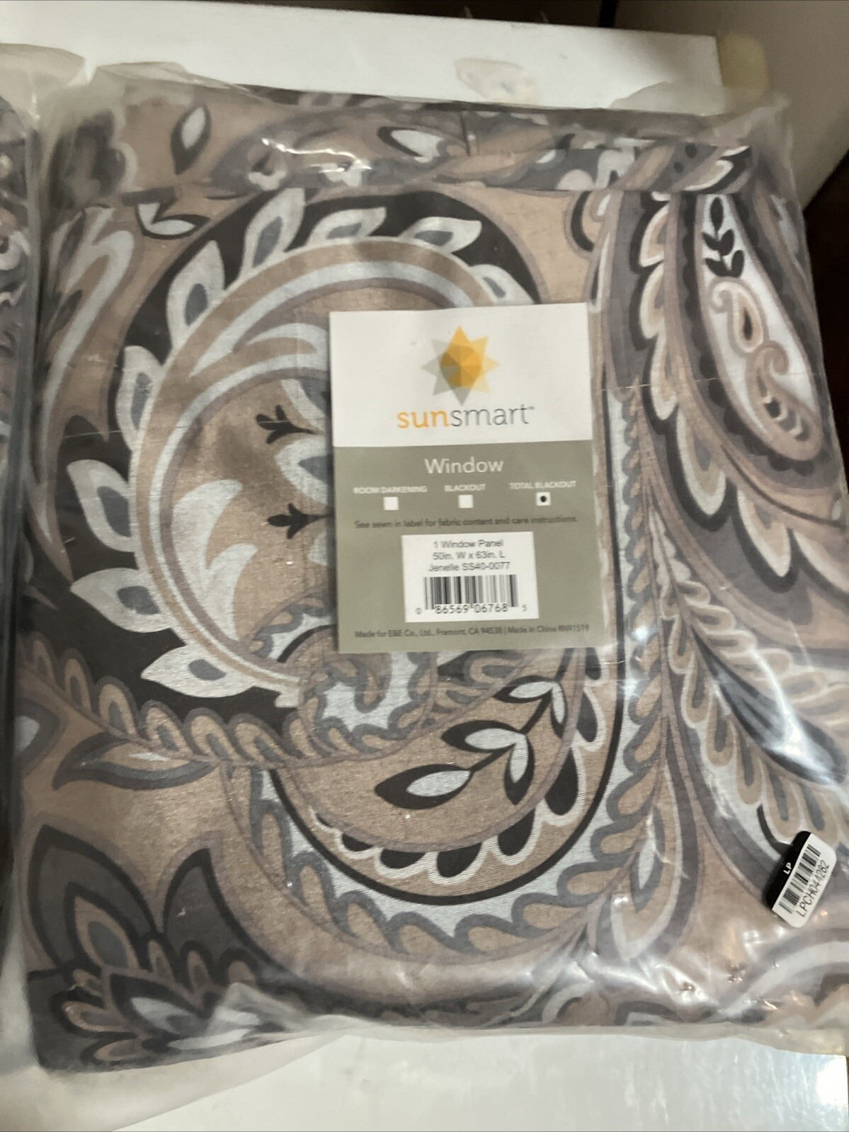 50×63” Sunsmart Paisley Printed Total Blackout Window Panel SS40-0077 2 Panels