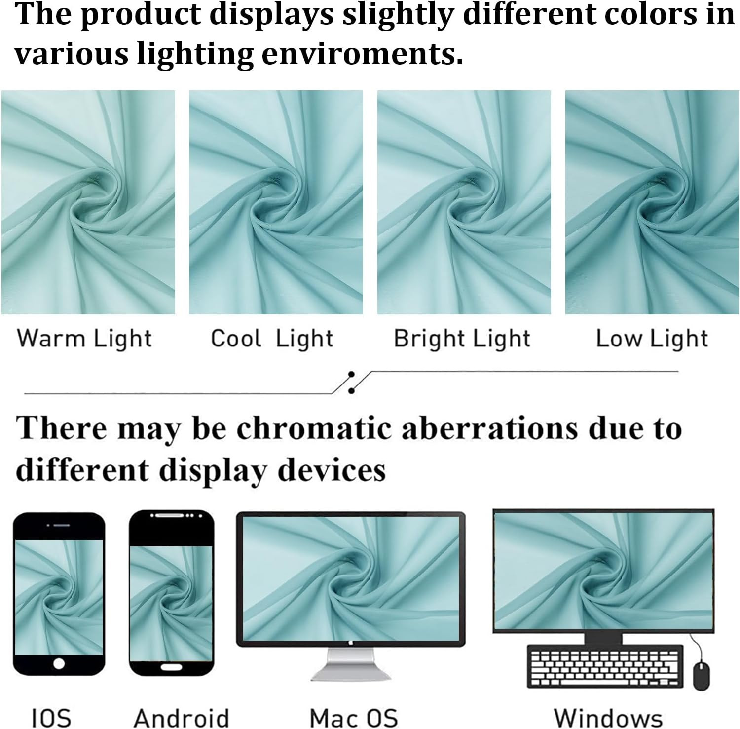 Aqua Sheer Curtains for Bedroom 54 Inch Length 2 Pcs, Rod Pockets Solid Color Wi