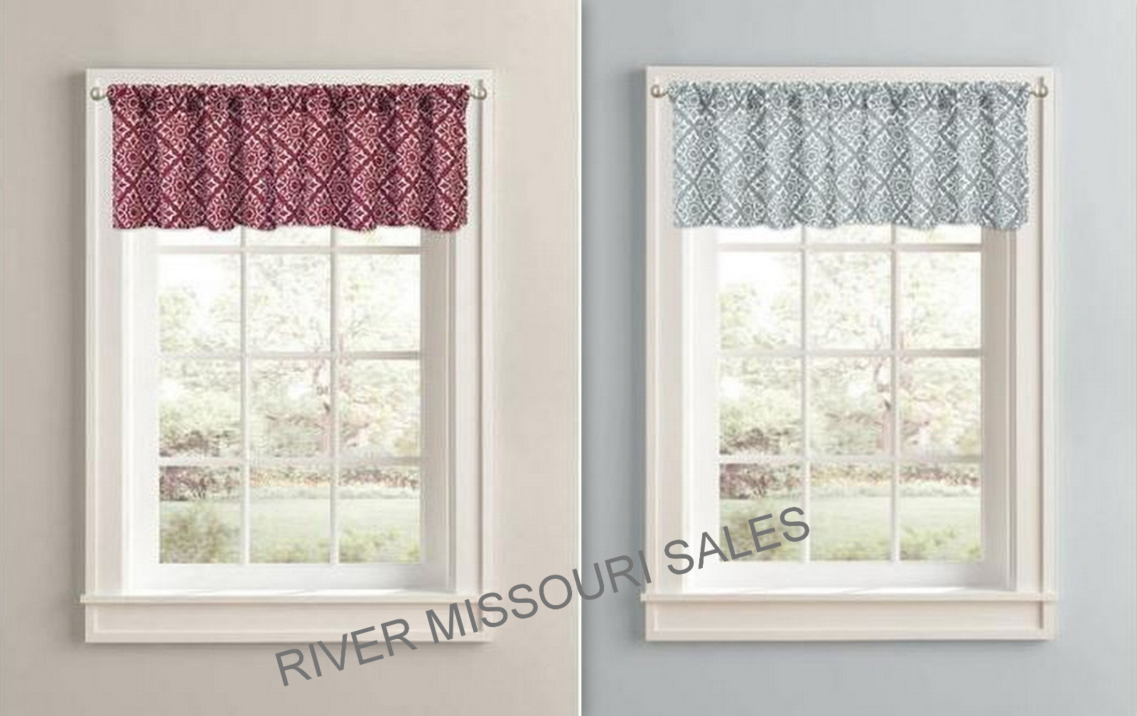 Diamonds Textured Fabric Window Valance 60″ x 14″ Color Choices, Modern – NEW