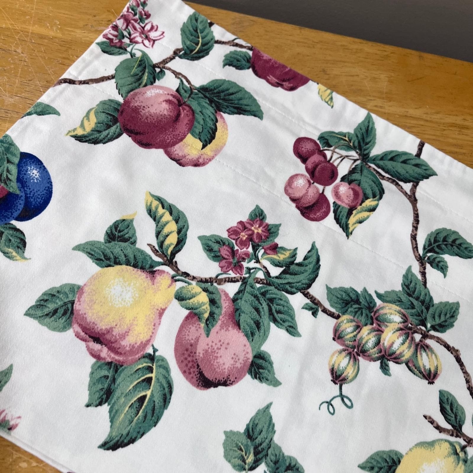 Vtg Cottagecore Fruit Botanical Window Valance 50×13 Farmhouse Orchard Print