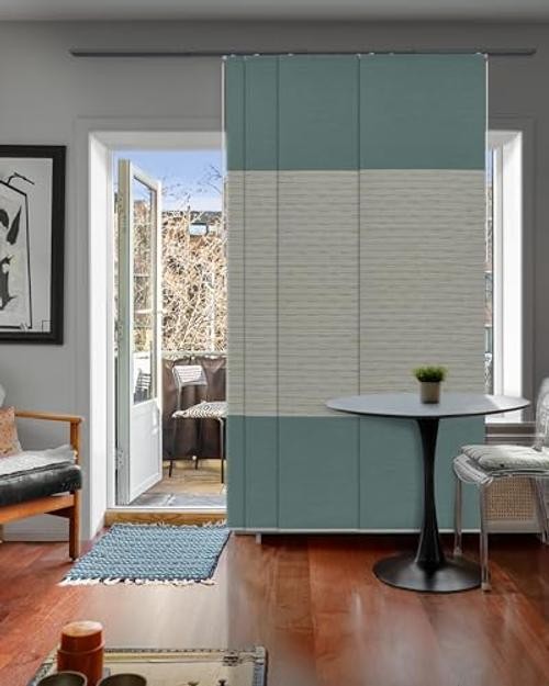 99.99% Blackout Adjustable Sliding Panel Track Fern Stitch (Blackout 2.0)