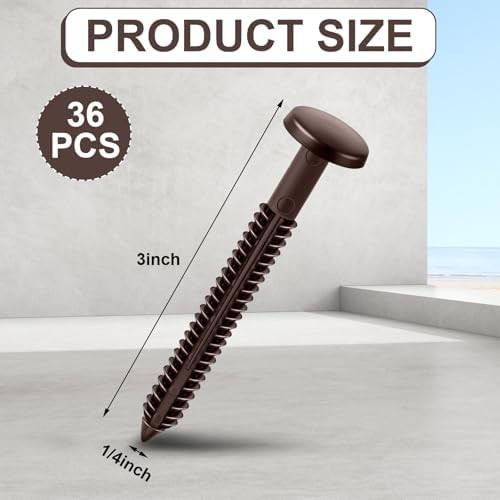 Blulu 36 Pcs 3 Inch Vinyl Shutter Fastener Window Panel Peg Lok Pin Pegs Screws