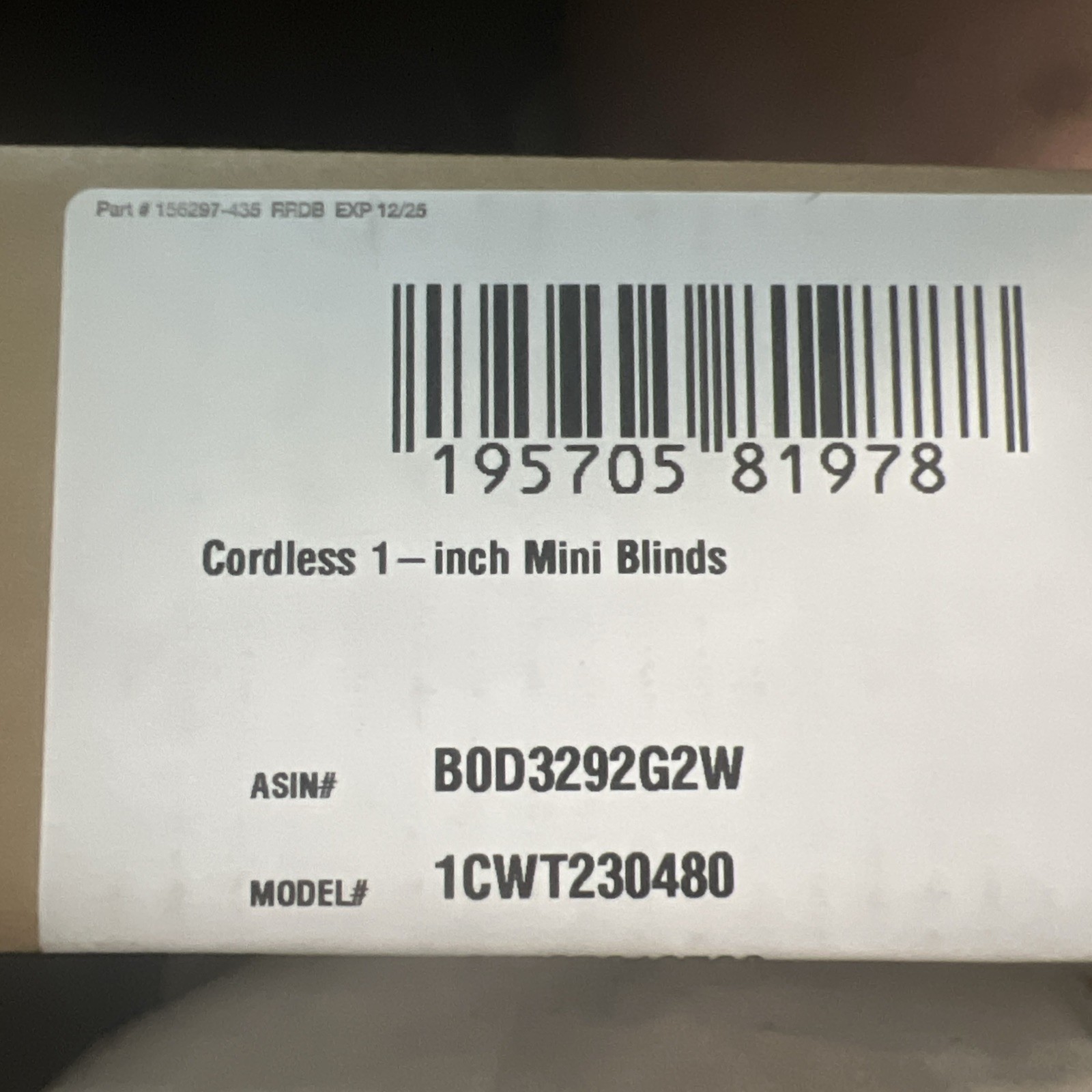 Cordless 1” Mini Blinds 23×48 White New in Box