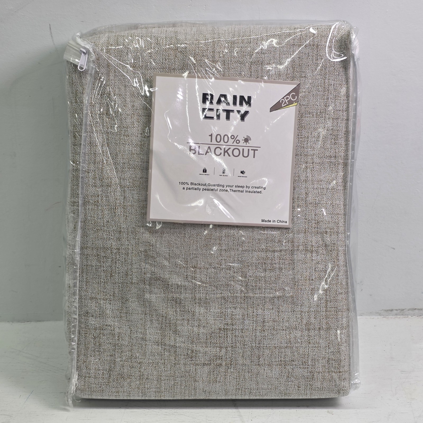 Rain City Extra Long Beige Heavy Blackout Curtains 50″ x 130″ 2 Panels Drapes