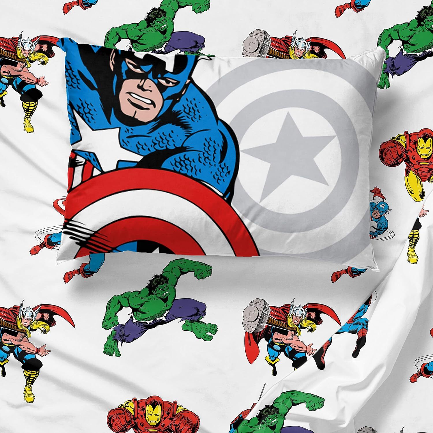 Jay Franco Marvel Avengers Comic Cool Twin Sheet Set – Twin, White –