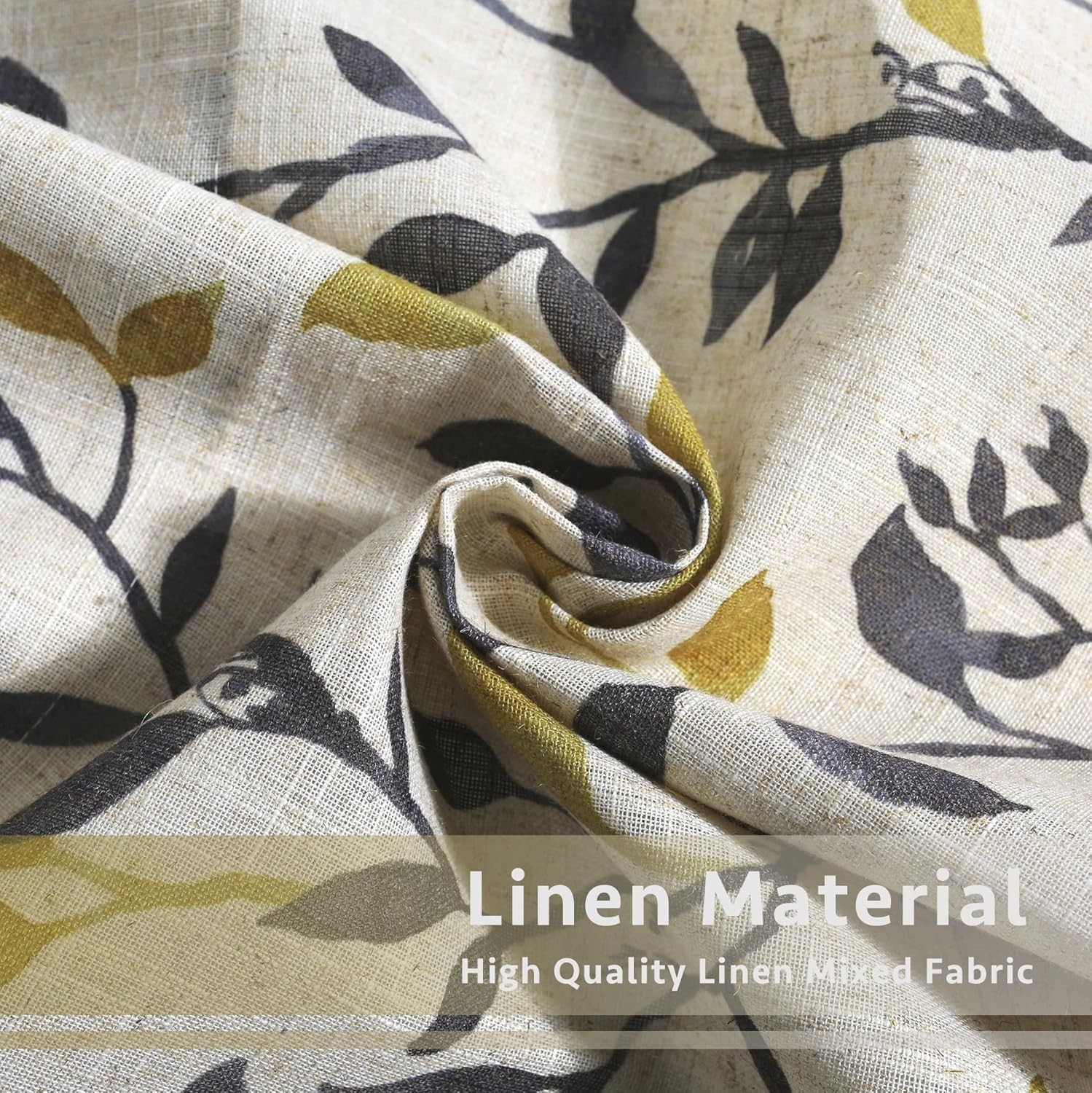 Tree Leaves Linen Kitchen Valance, Small Window Curtain Valance,54*18 Inch