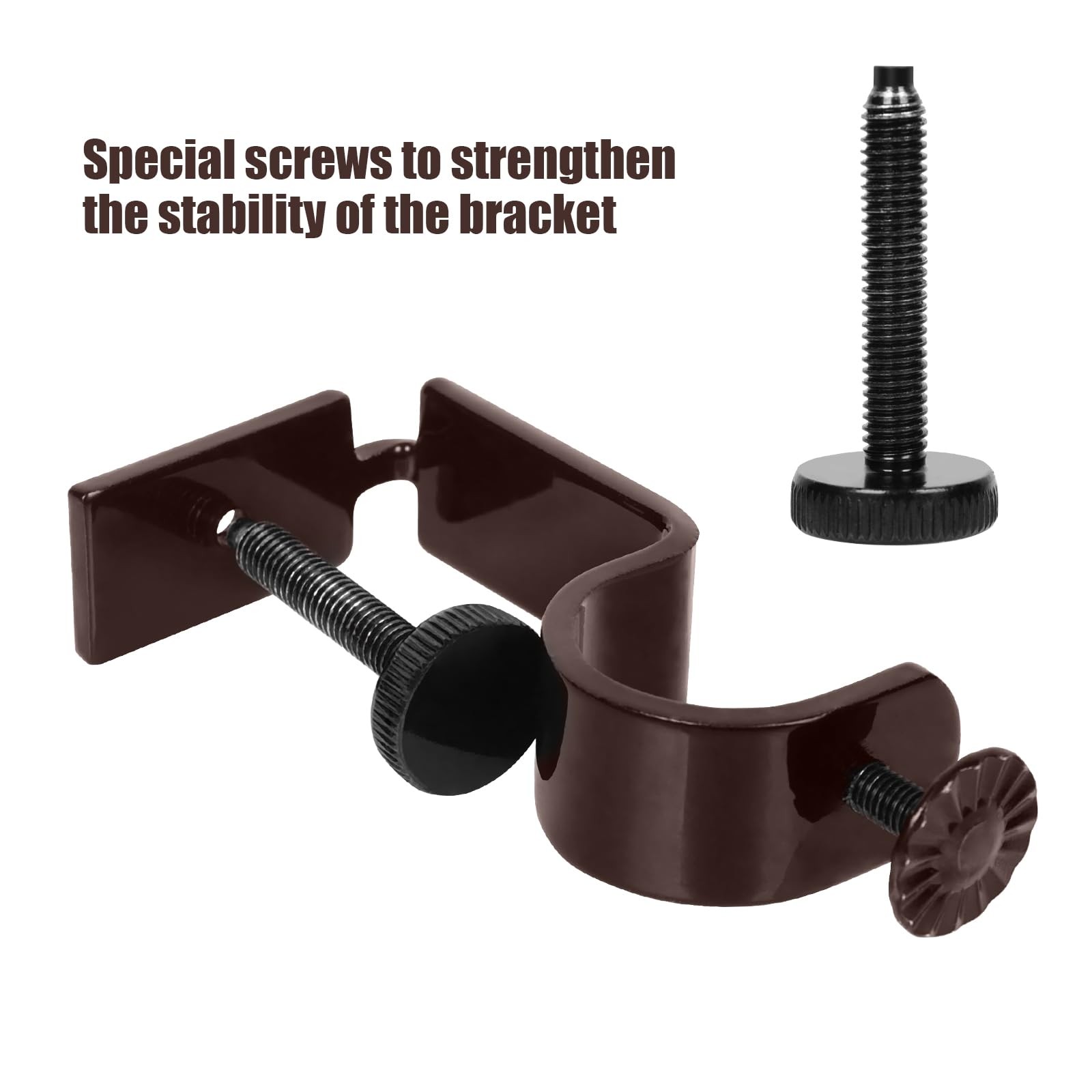 3 Pack Brown Outside Mounted Blinds Curtain Rod Bracket Attachments