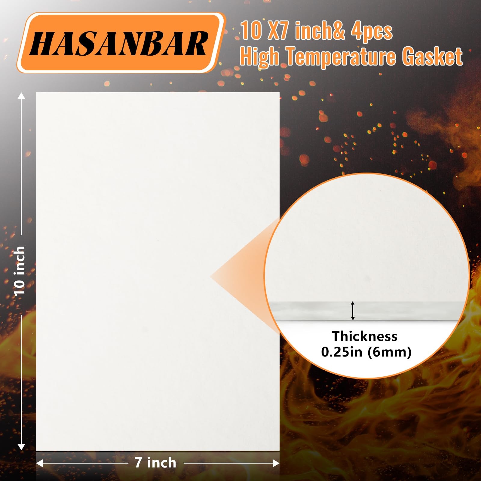 4PCS High Temperature Ceramic Fiber Gasket Sheets Fireproof Insulation Paper