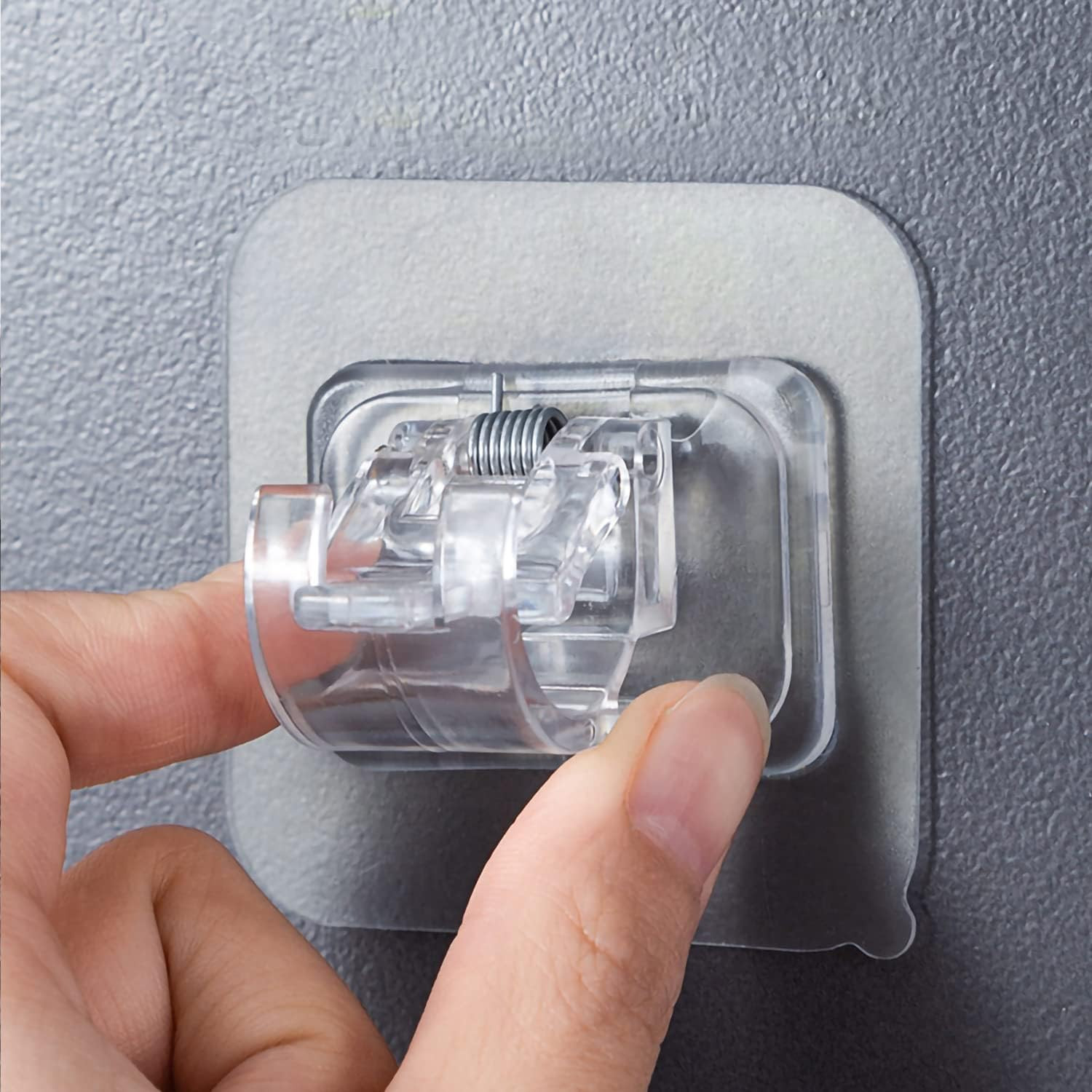No Drill Clear Curtain Rod Brackets 4 Pcs Self-Adhesive Mount Nail Free