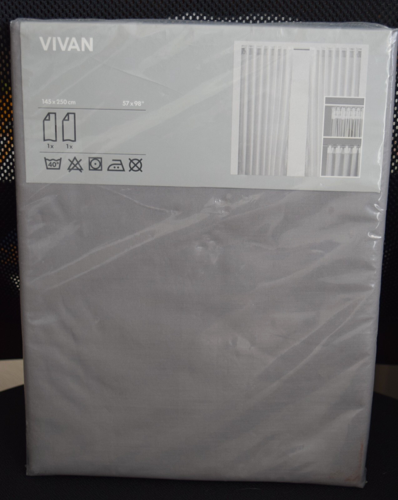 IKEA VIVAN CURTAINS – GRAY – NEW