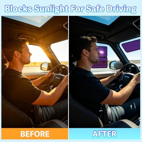 Static Cling Car Sun Shade for Side Window 4 Pack (9.84 x 7 in, 15.7 x 7 in)x2