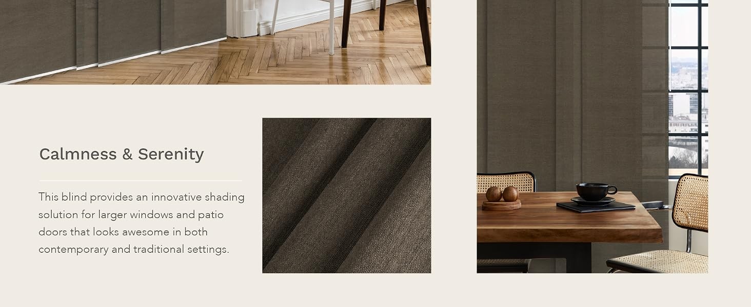Adjustable Sliding Panel Track Blinds 45.8″- 86″ W x 96″ H, Extendable Vertical