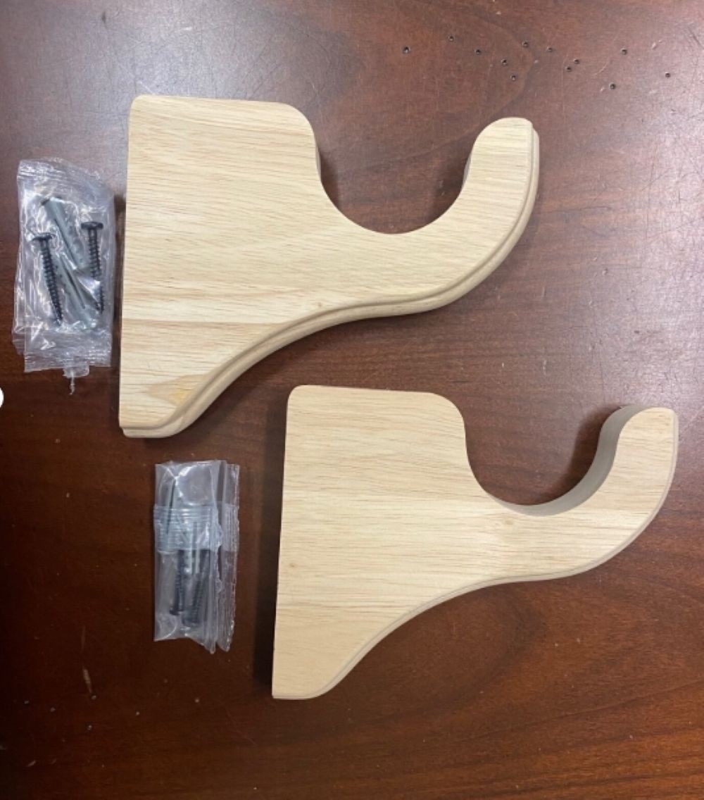 (2pcs) Kirsch Wood Trends Wood Pole Brackets – Fits 1-3/4” and 2” Dia Wood Pole
