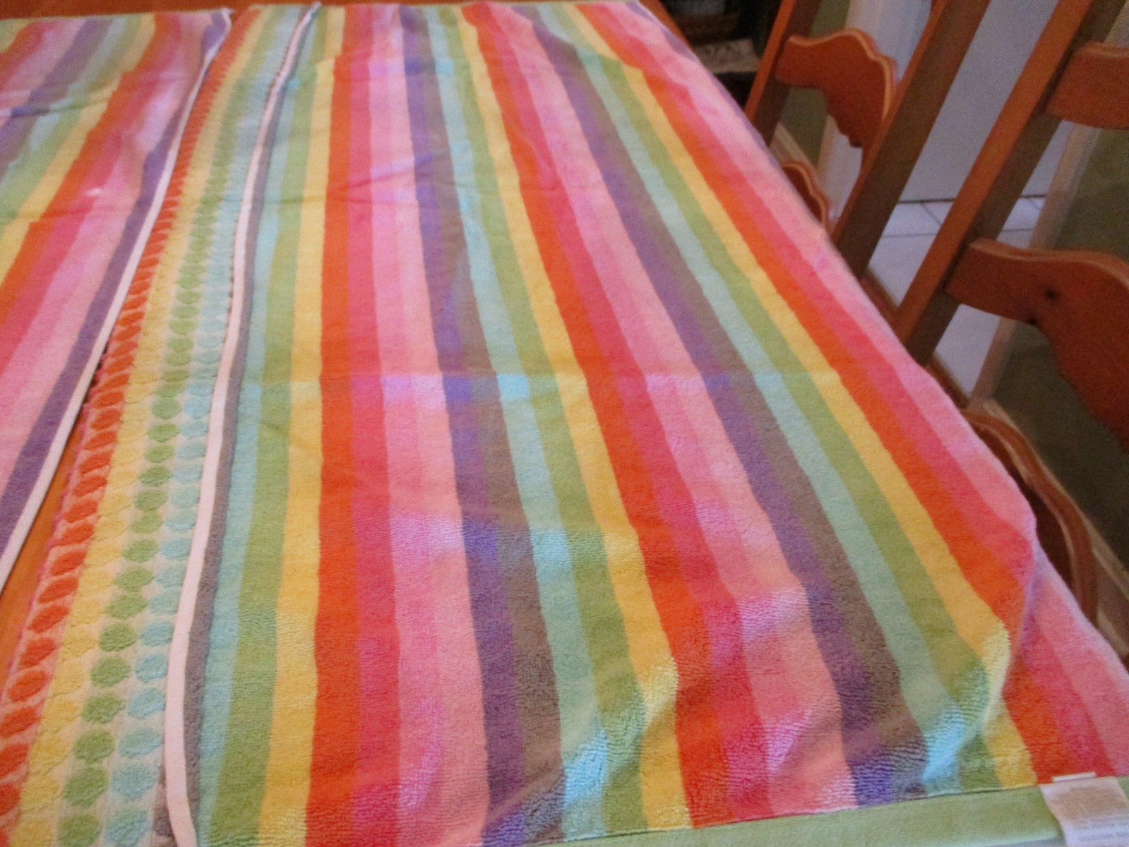 2 Valances made from Circo Towels Pastel Dots Fun Girl’s Bedroom Bath EUC