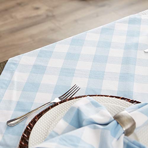 Buffalo Check Collection, Classic 104″ x 60″ (Rectangular) Light Blue & White