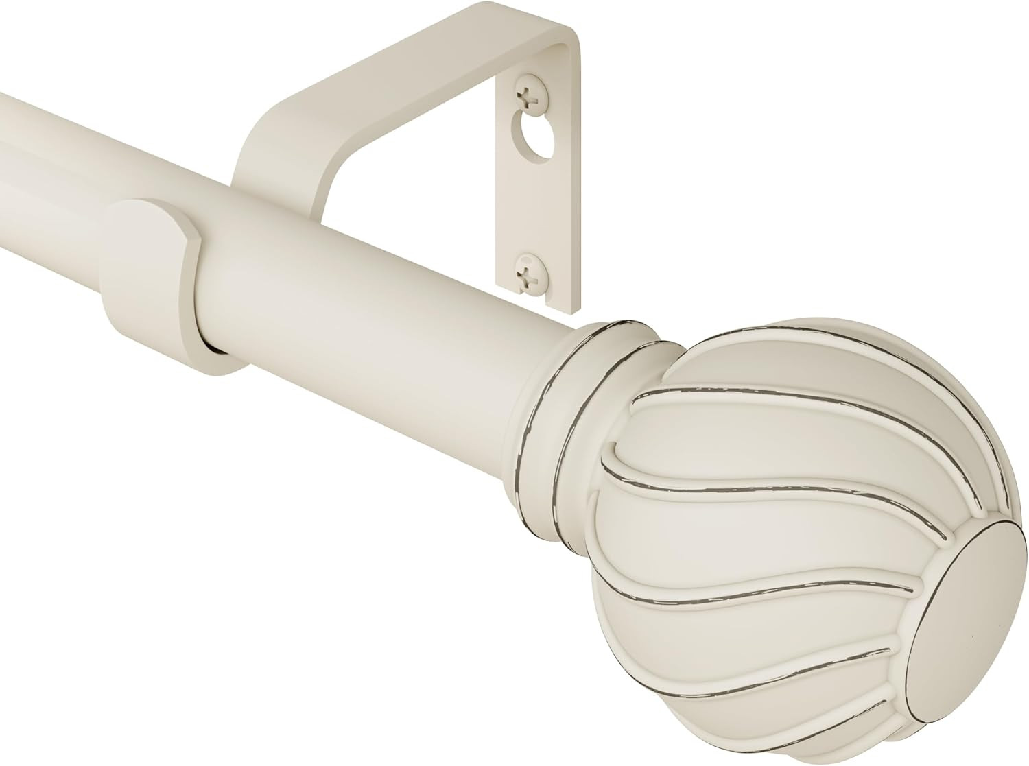 Extra Long White Curtain Rod for Windows 72 to 144 Inch Large Heavy Duty Adjusta