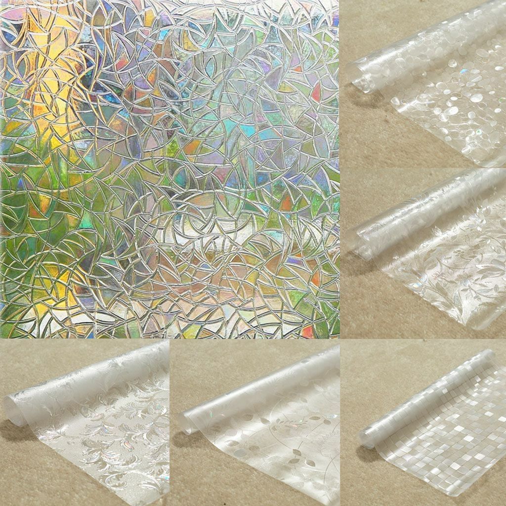 PVC Privacy Window Glass Film Sticker Static Cling Frosted Stained Bathroom Home