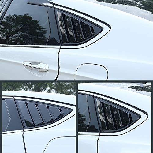 2pc Shiny Black Rear Quarter Panel Window Side Louvers Vent Fit for Ford