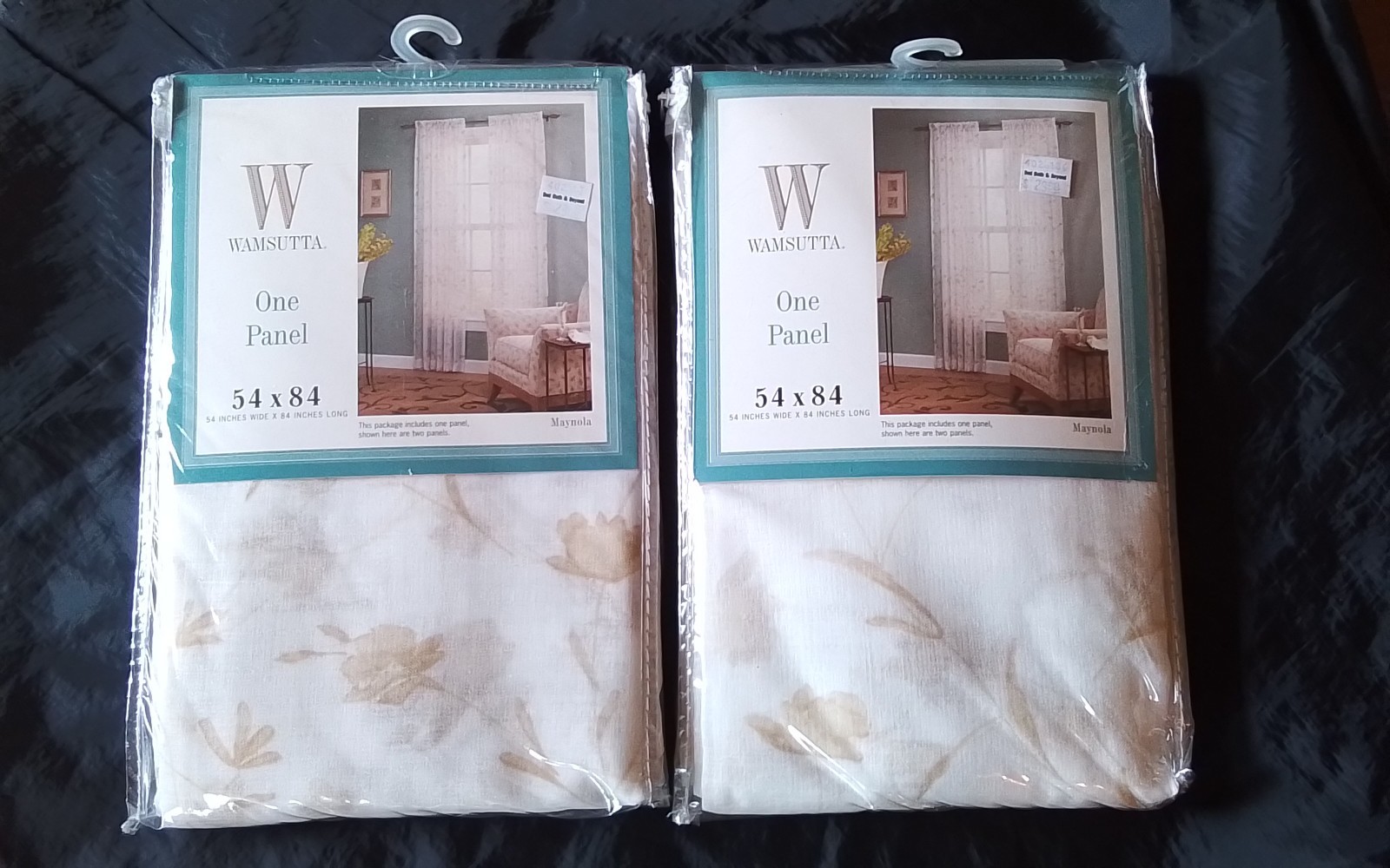 2 WAMSUTTA MAYNOLA 54″ × 84″ SHEER PANELS VTG NEW TURKISH $29.99 PRICE TAG EACH