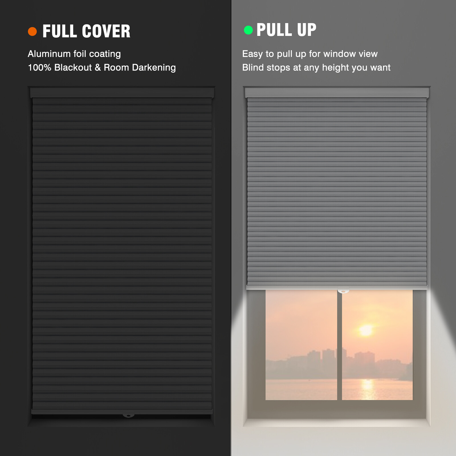 CUSTOM CUT Home Decorators Honeycomb Blind Blackout 38MM Cordless Cellular Shade