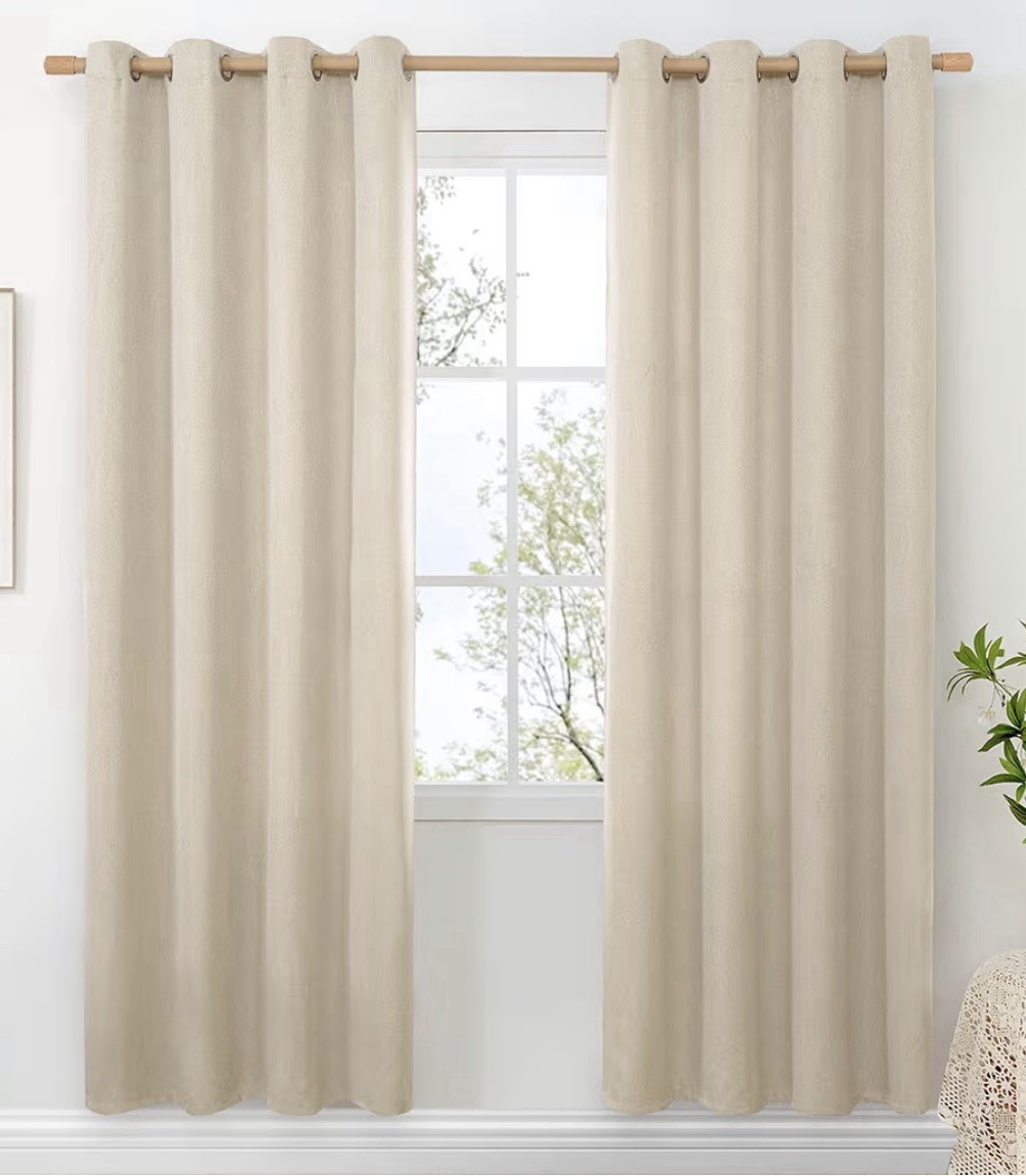 BGment Oatmeal Linen Curtains for 52 X78 “Length 2 Panels Set, Light Filtering