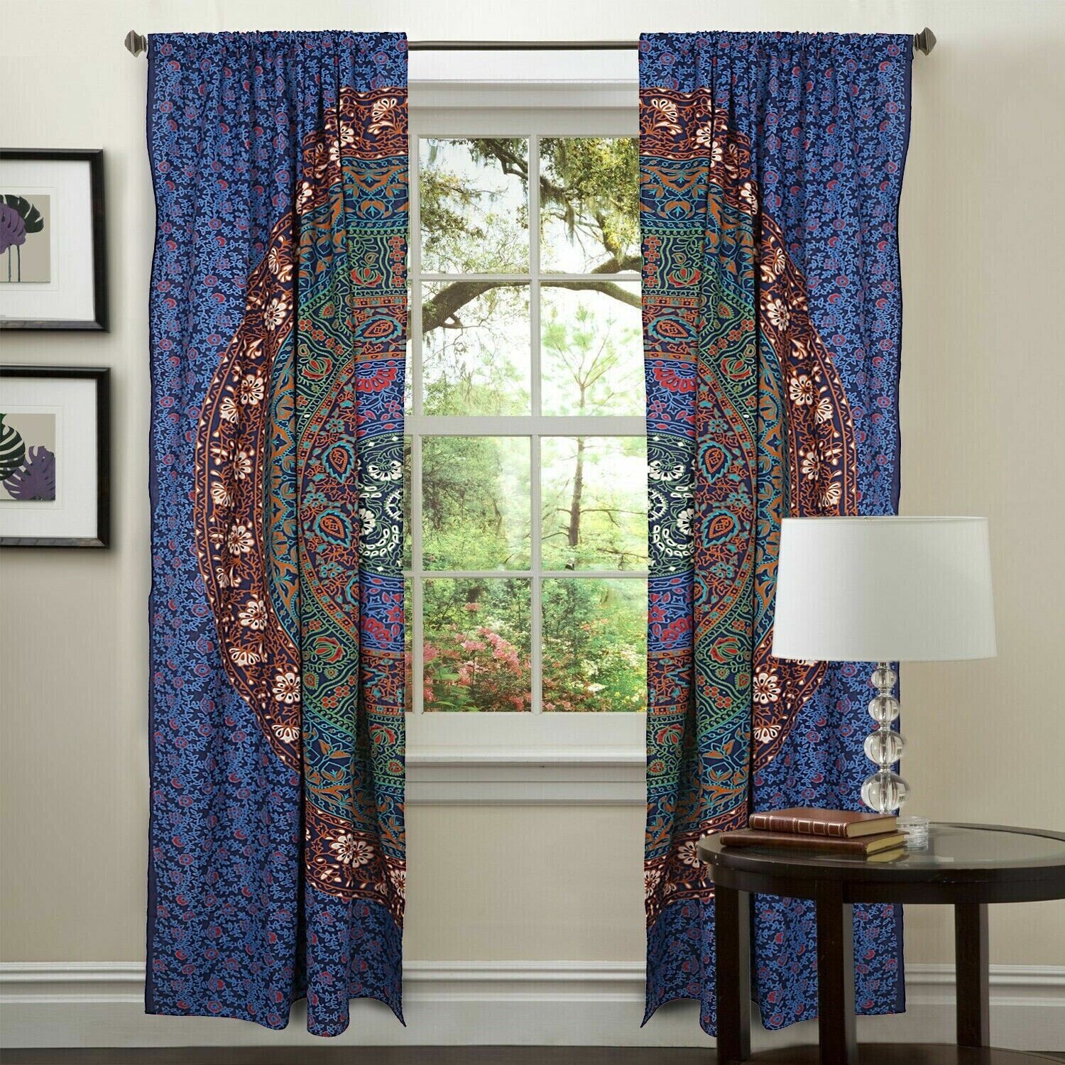 Hippie Indian Mandala Window Curtain Door Panels Balcony Room Curtain Dorm Decor
