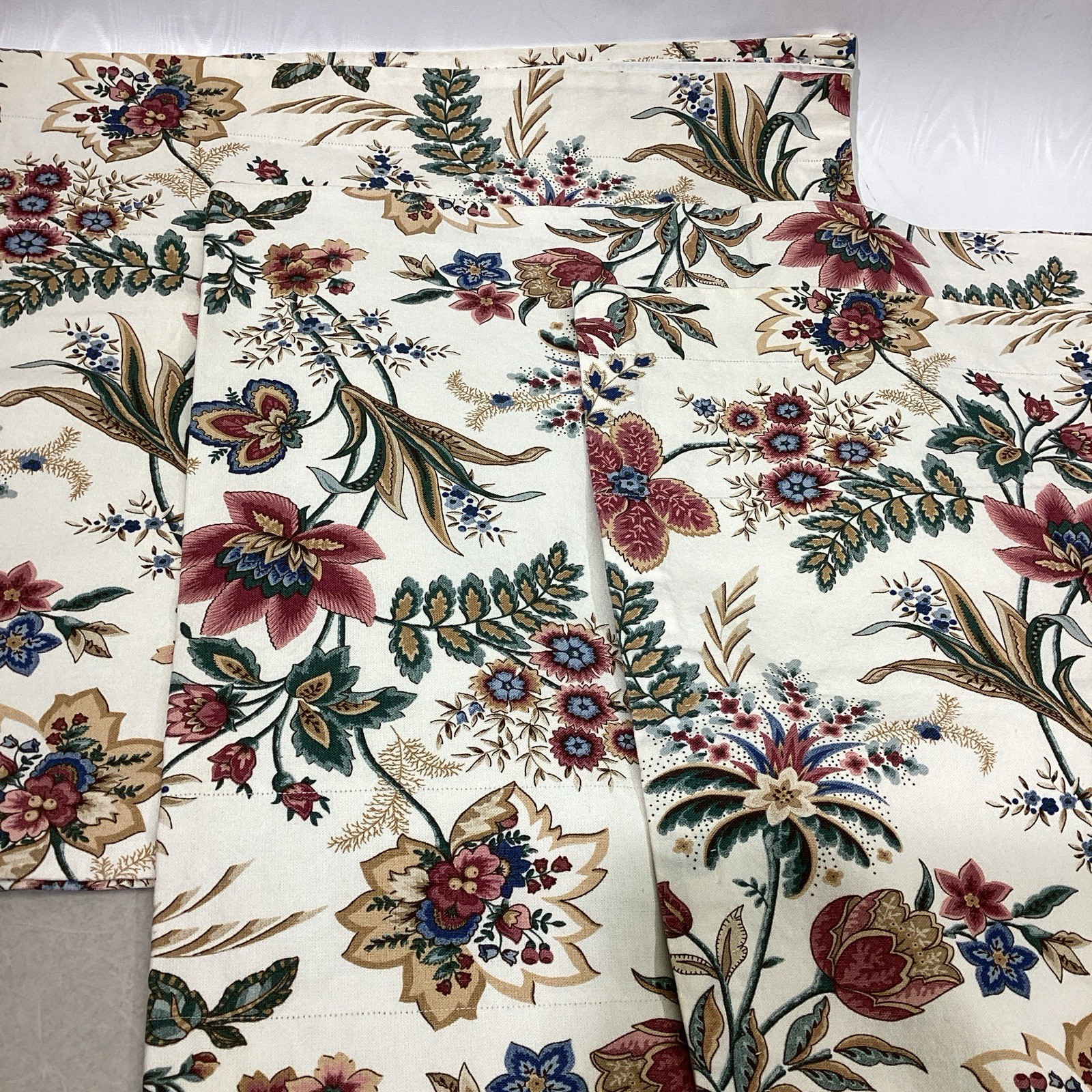 Lot of 3 Jacobean Floral Window Valance 100″ x 20″ and 50″ x 20″ (2) Lined