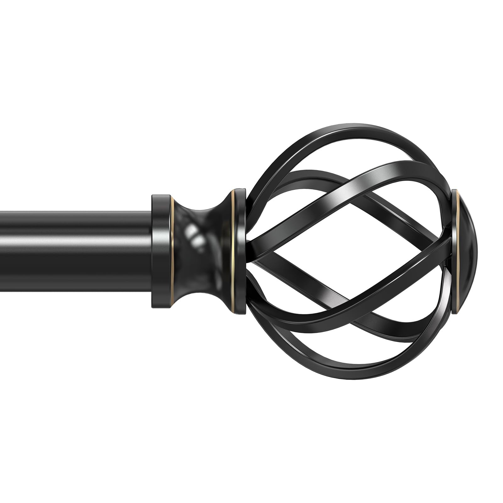 Black Curtain Rod 30-42 Inch Matte Black Decorative Curtain Rods