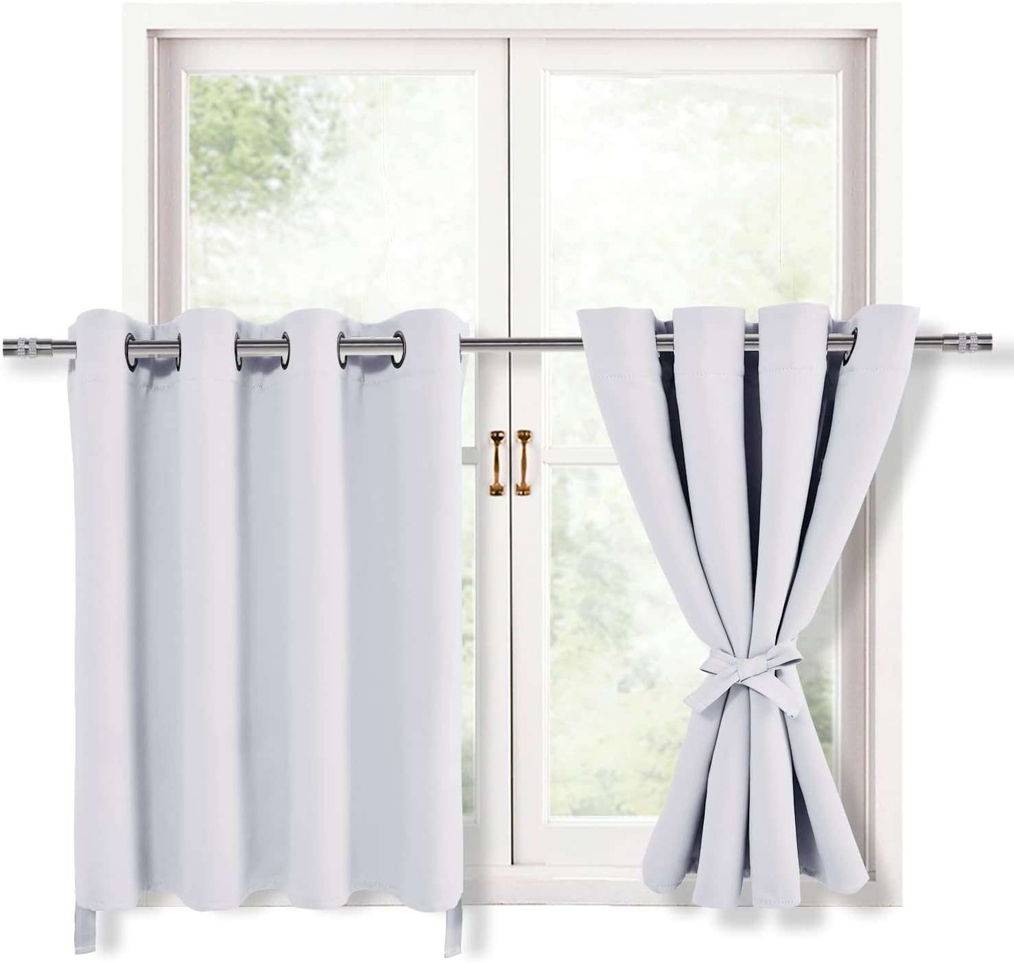 RV Blackout Curtains 52×36 Thermal Insulated Window Panels 2 Pack Tie