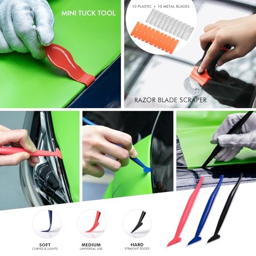 Window Tint Kit, Car Window Tint Tools Kit Vinyl Wrap Tool with 500ml