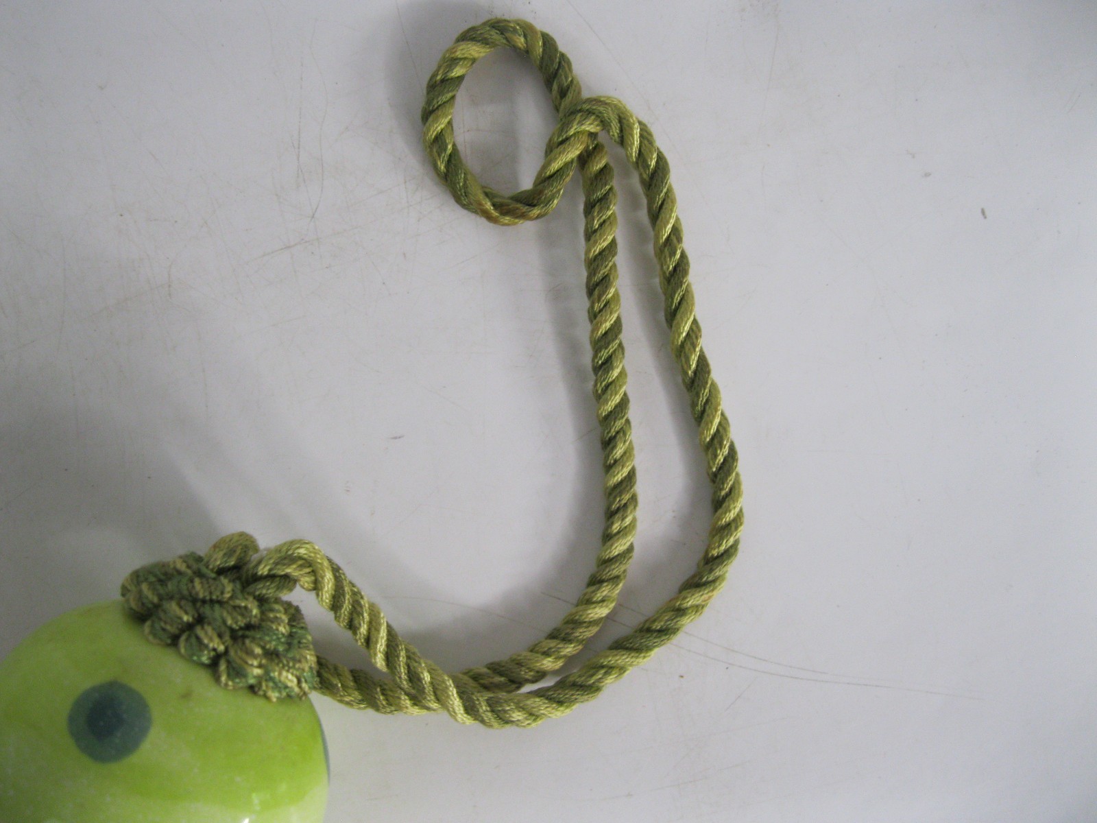 Faux MacKenzie-Childs Curtain Tieback Tassel Painted Glass Bead Drapery Dots