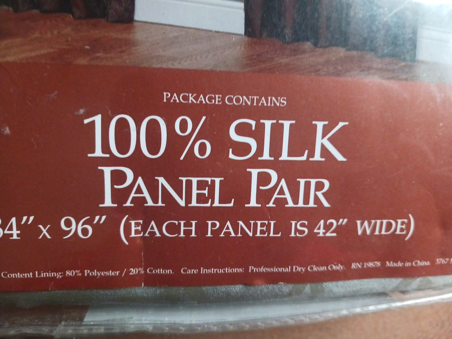 100% SILK Panel Pair Drapes {Choice of 3 Different Colors]