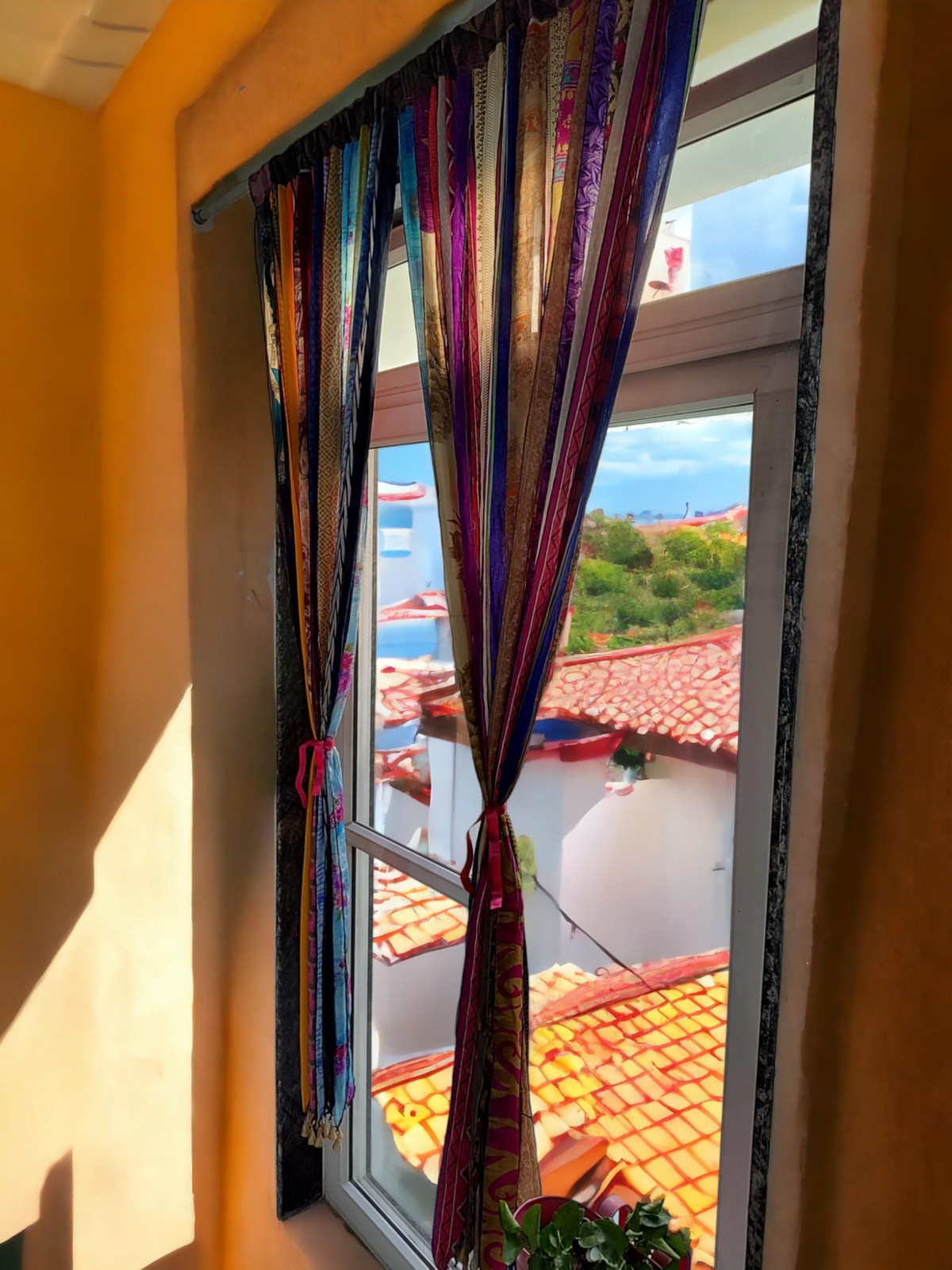 Mango Gifts Old Silk Sari Multicolor Ribbon Doorway Curtain Hippie Bohemian R…