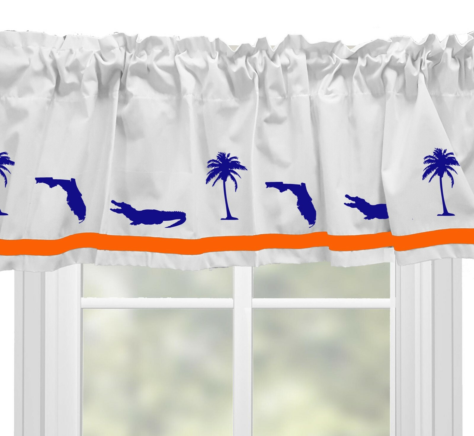 Alligator Palm Florida Window Valance in Your Choice of Colors Handmade Decor