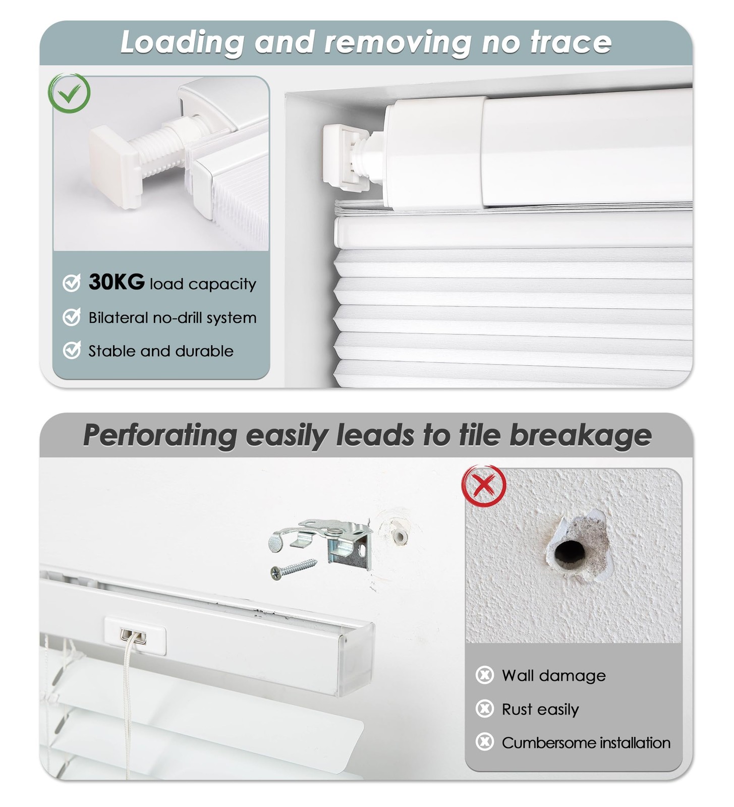 LazBlinds No Tools No Drill Cordless Cellular Shades, Top Down Bottom Up (TDB…