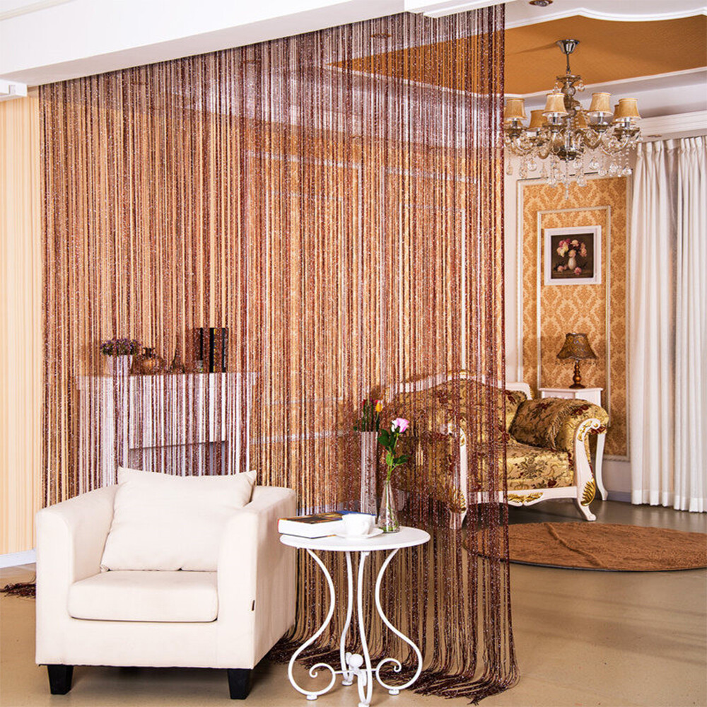 100x200cm Glitter String Curtain Crystal Beaded Tassel Curtain Door Fringe Strip