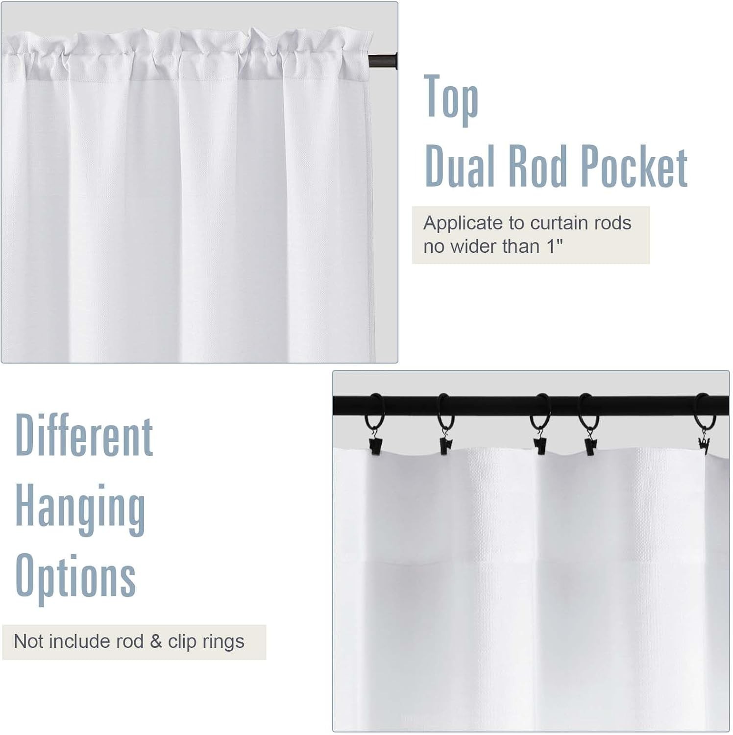 Semi Sheer Curtain Panel 36
