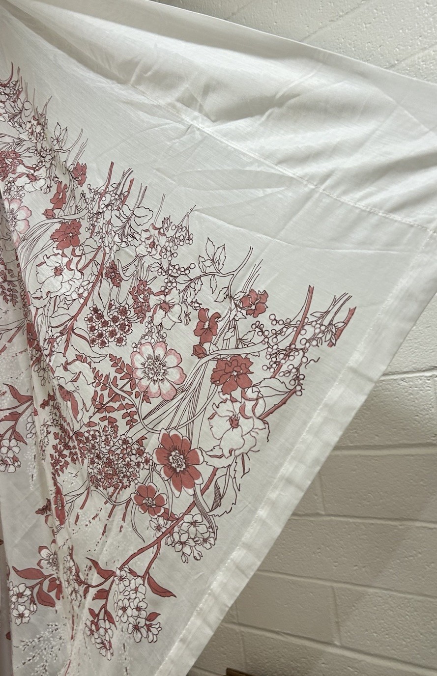 Vintage-single stitch style cherry blossom curtain Bundle 57×82 in Set of 3
