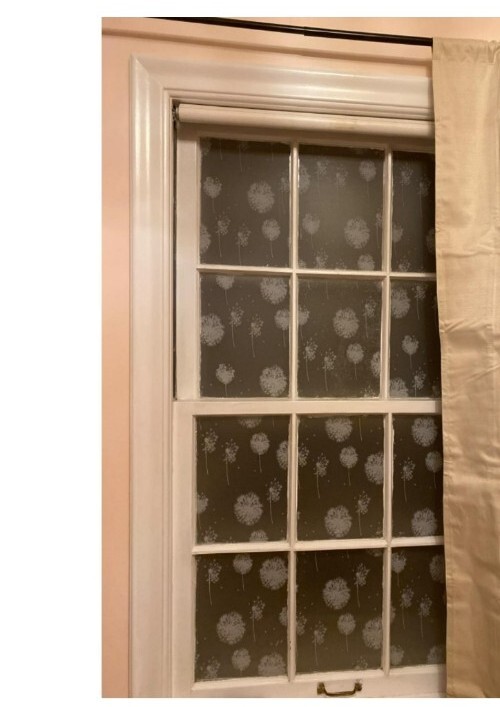 Privacy Window Film ~ Window Sticker ~ 17.7″ x 78.7″ ~ FROSTED GLASS DANDELIONS