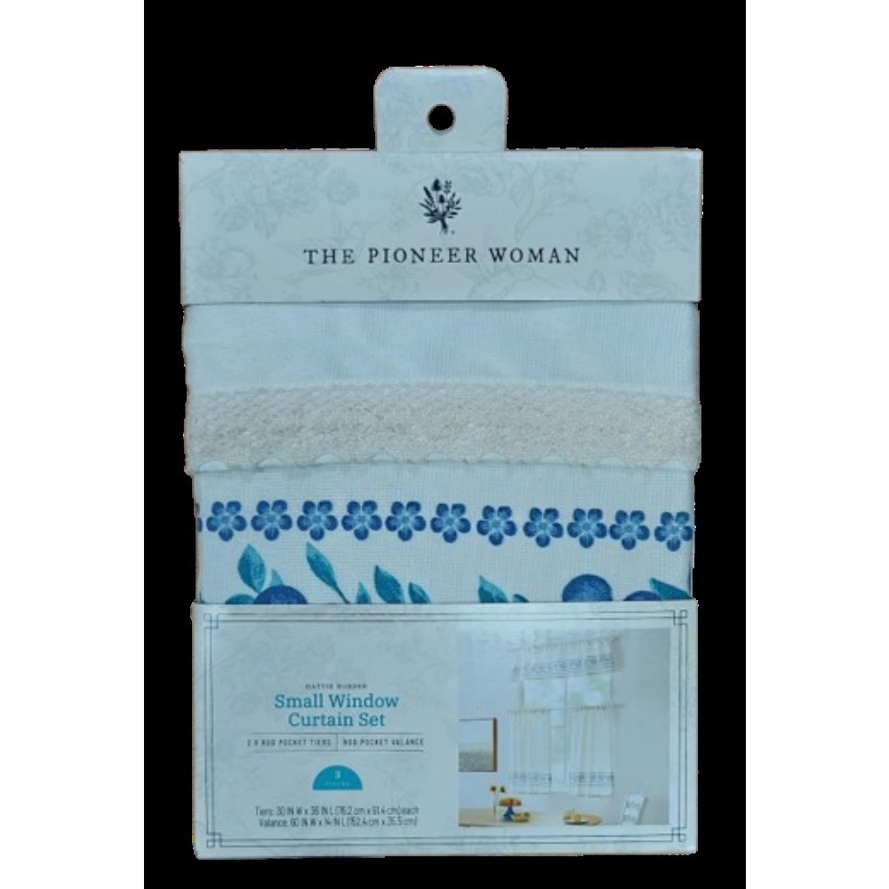Hattie Border 3 Piece Tier Set, Teal & Perri, Blue/Green, Recycled Polyester,