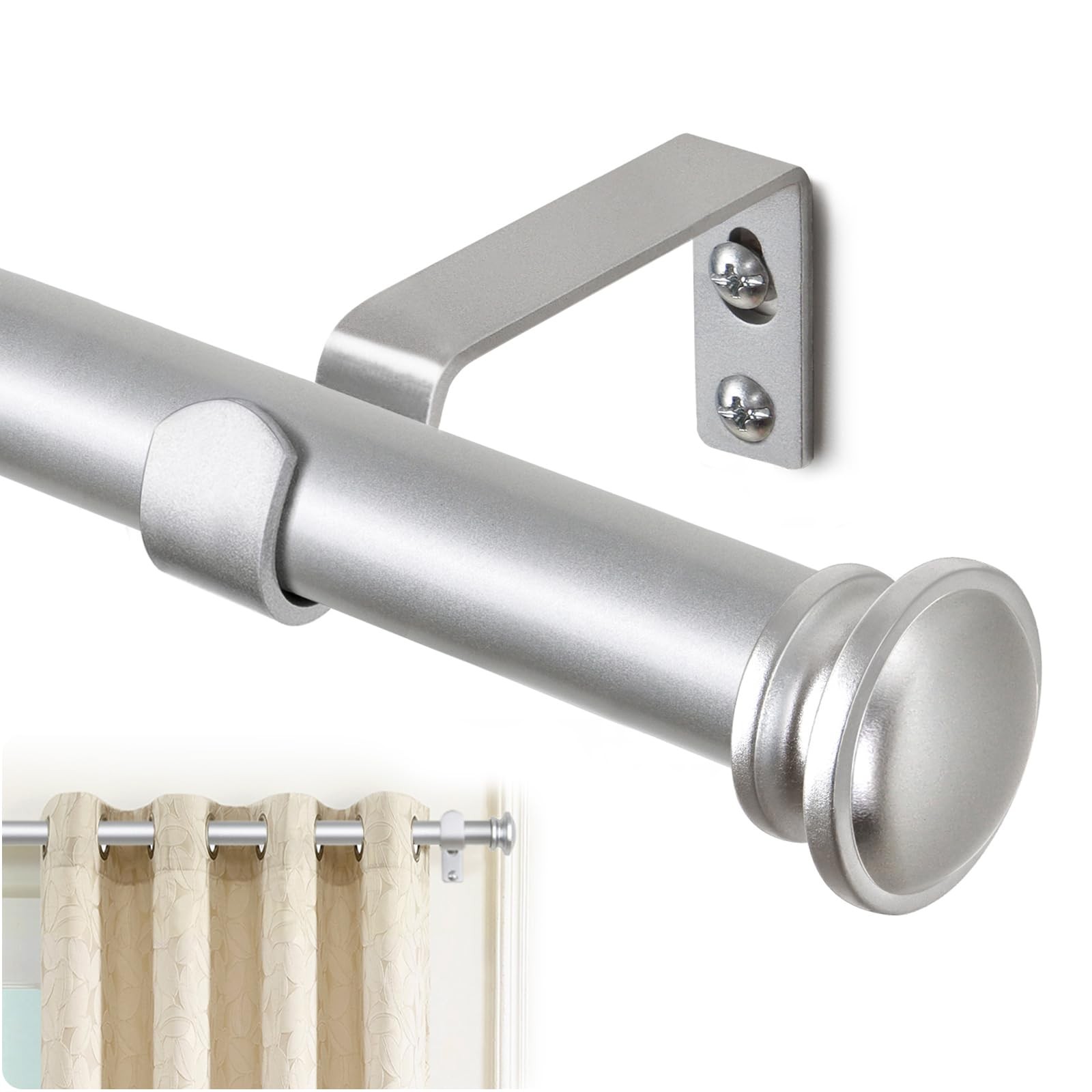 Curtain Rod 32 to 58 Inch(2.6-4.8ft), Telescoping Splicing 3/4 Drapery Rods f…