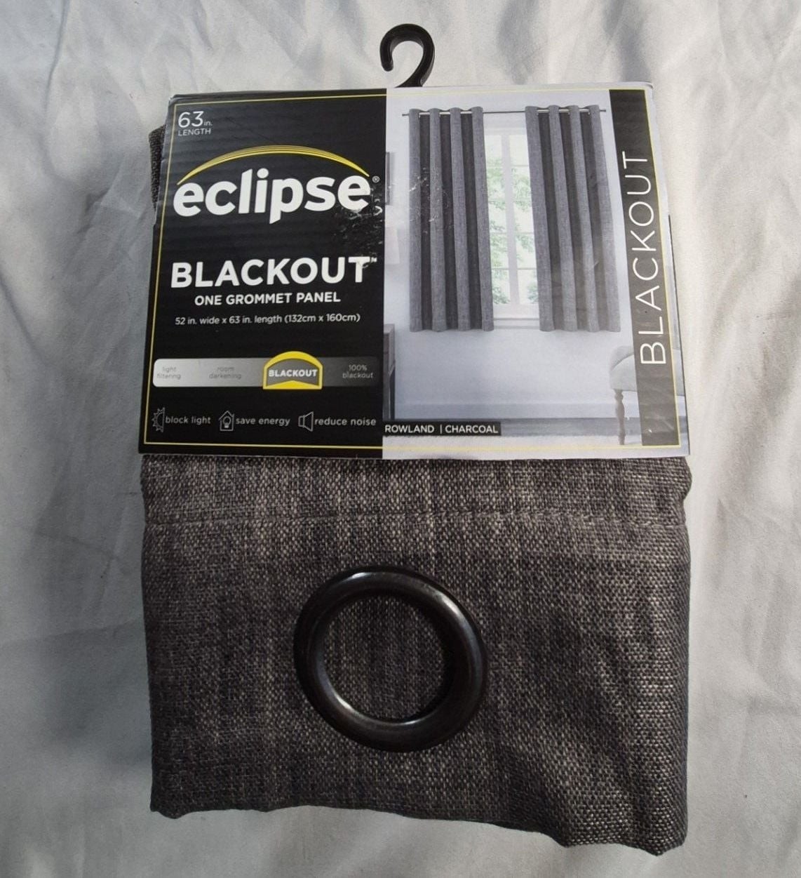 Eclipse Rowland Blackout One Grommet Panel, 52 in. x 63 in., Charcoal