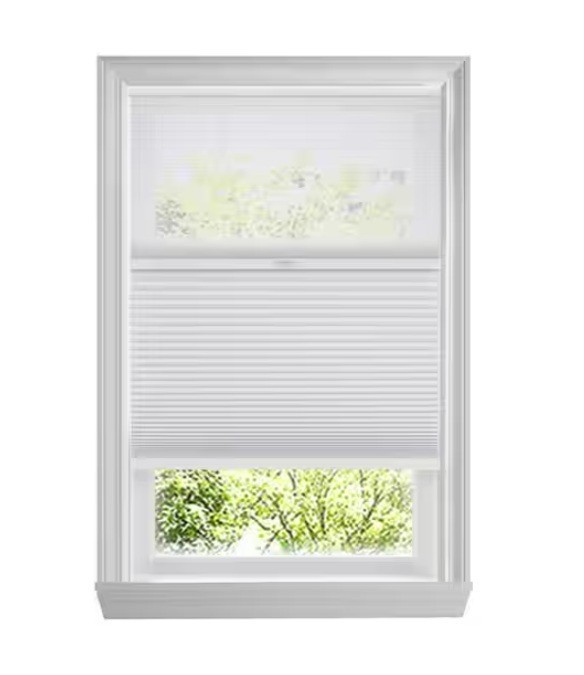 Snow Drift/Shadow White Day and Night Cordless Shades 27.75 in W 48 in L