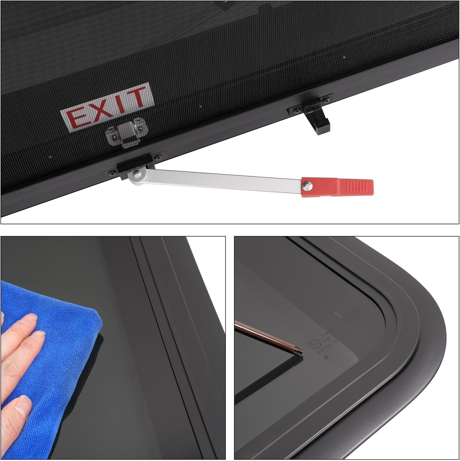 36×22 RV Emergency Exit Window Push Out Side Escape Window Trim Ring Camper Van