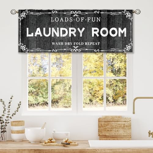 Black Wooden Farmhouse Laundry 52″W x 18″L (Pack of 1) 30_black_launday_room