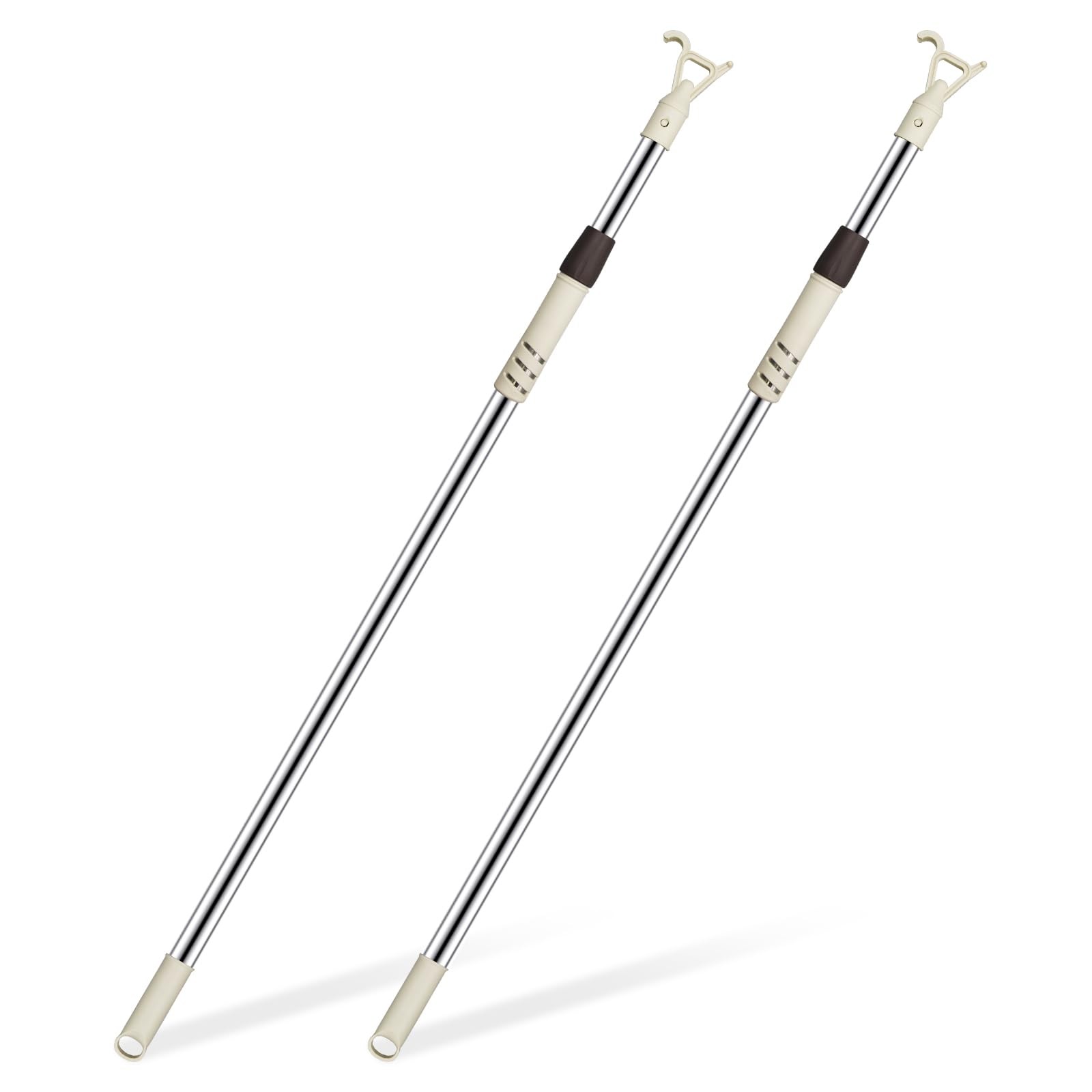 2Pcs Telescoping Skylight Rod Pole with Hook 46-80Inch Wand for Blinds Shutte…