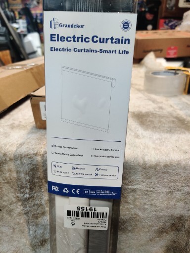 2 Electric Blackout Roller Blinds with Remote Control Grey 31″X72″ GRANDEKOR