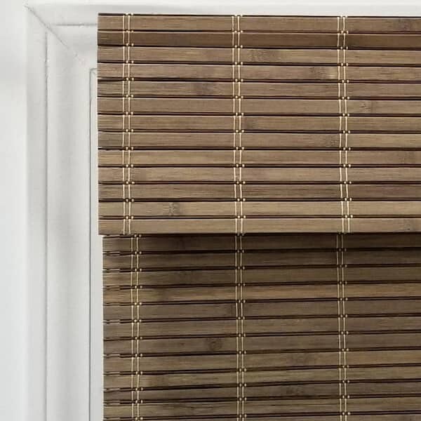 Modern Farmhouse Cut-To-Size Driftwood Flat-Weave Cordless Light-Filtering Bambo
